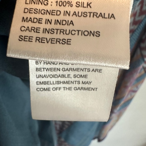 Camilla Franks Stitch of the Condor Blue Silk Lace up Mini Kaftan - Picture 6 of 7